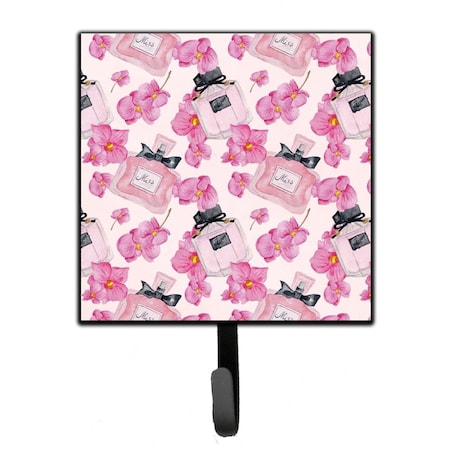 Jensendistributionservices Watercolor Pink Flowers & Perfume Leash or Key Holder, 4.25 x 1 x 7 in. MI1717057